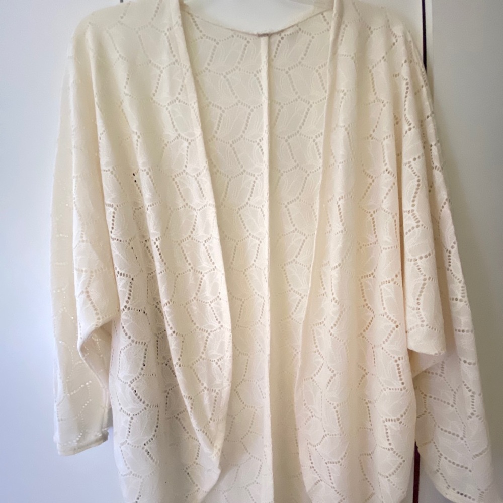 H&M White Dolman Sleeve Open Cardigan